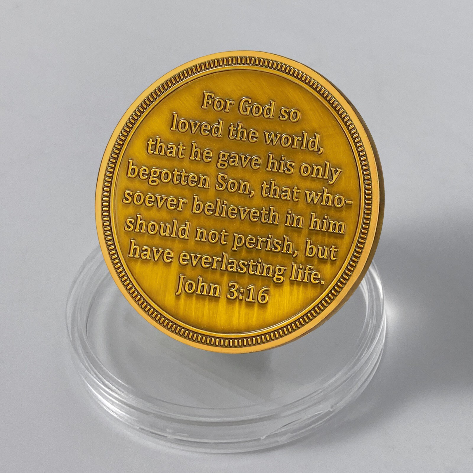 5pc Christian Coin Jesus’s Protection John 3:16 Bible Verse Religious Faith Gift
