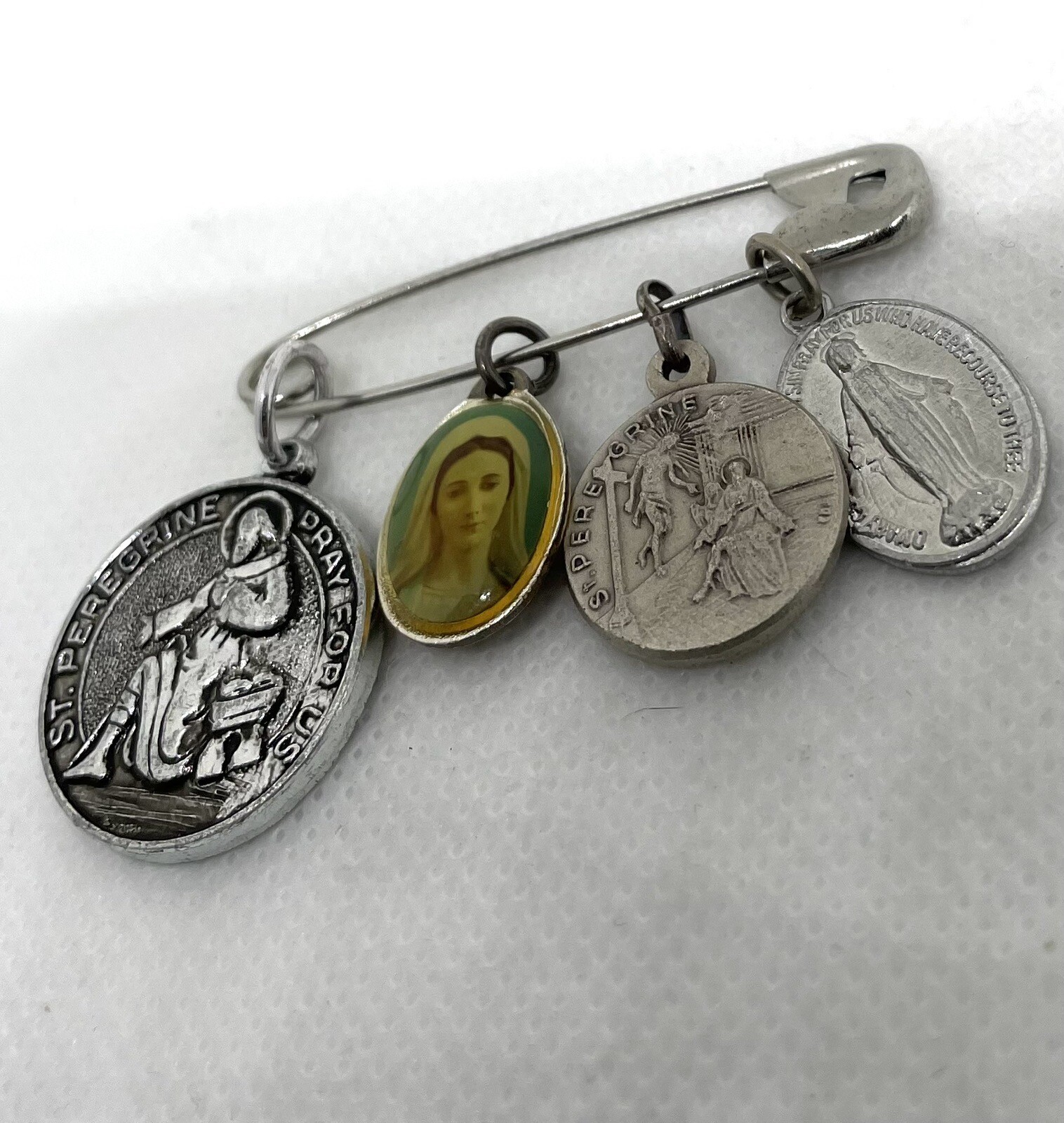 St. Perigrene Religious Medals Mother Mary Multi Religious 4 Medals