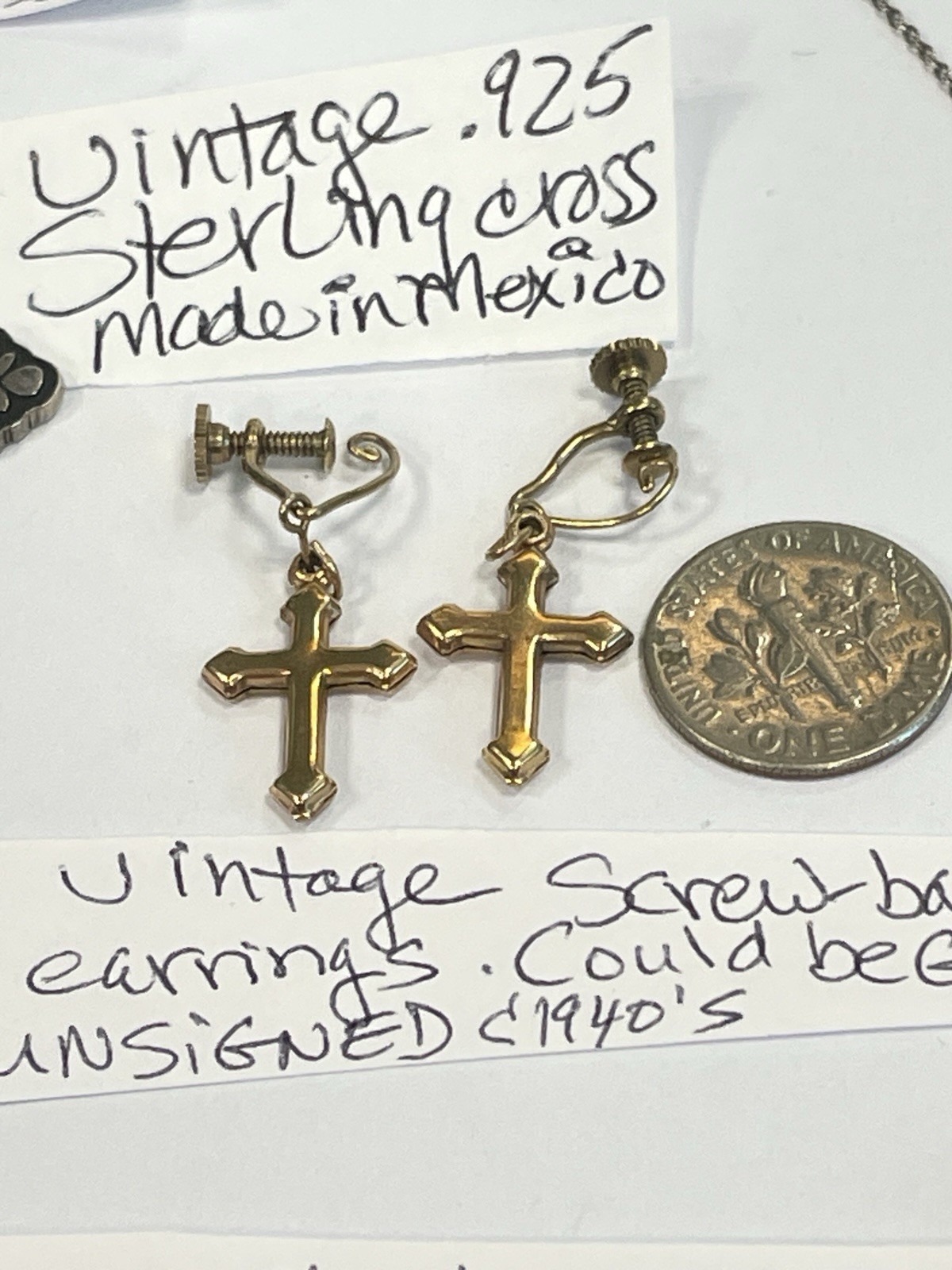 STERLING SILVER RELIGIOUS ITEMS VINTAGE CHAPEL, CREED, ALE(PANDORA?),DIFF.SAINTS