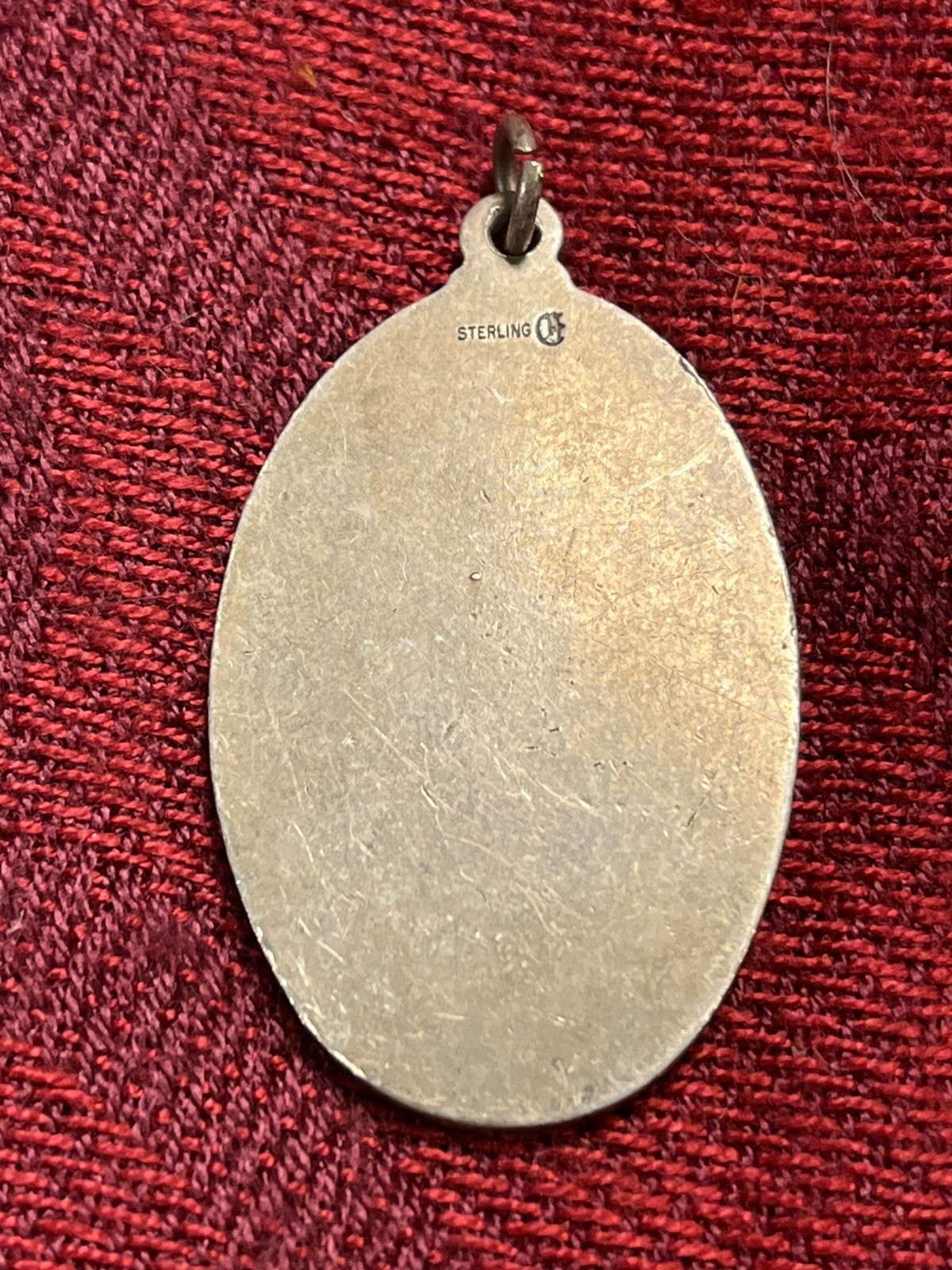 Vintage Sterling Silver Religious Saint Christopher Medal 1.5″ — 3062