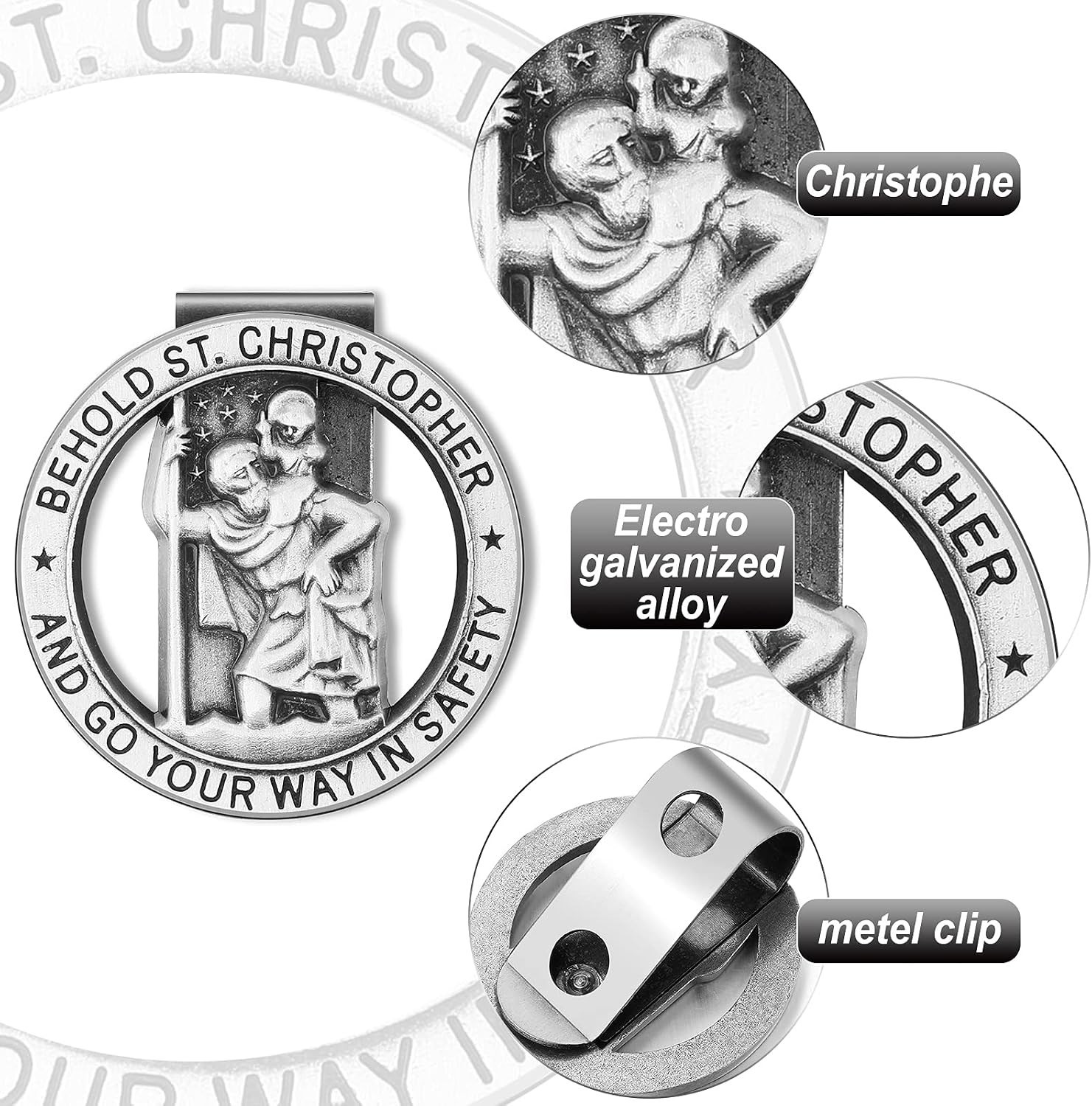 2 Pieces St Christopher Medal for Car, Our Lady of The Highway for Car Round …
