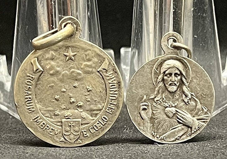 By Lasserre France antique lot 2 St Therese of Jesus, Mount Carmel, Sacred Heart