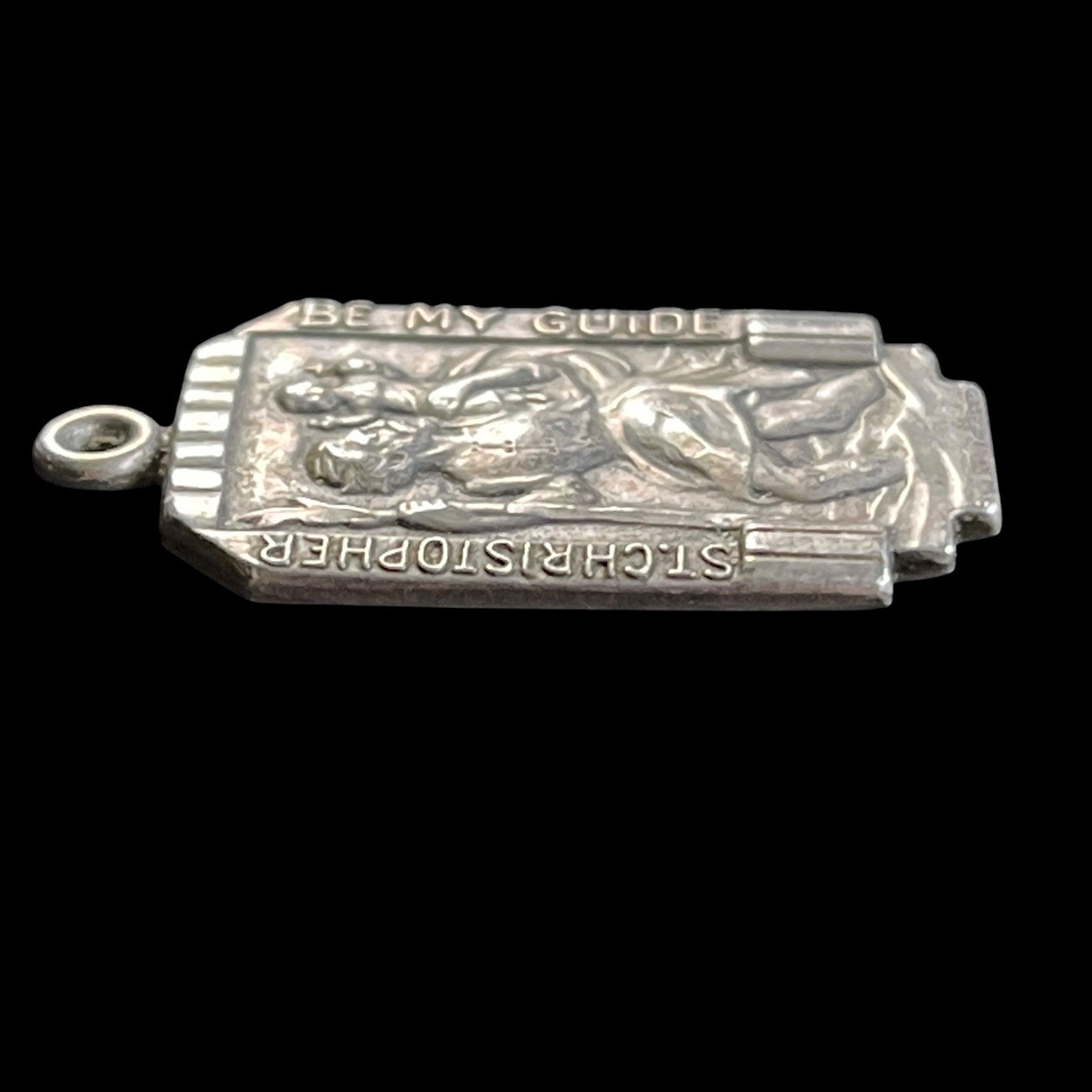 Sterling Silver St Christopher Pendant BLI Travelers Medal 925 Religious Charm