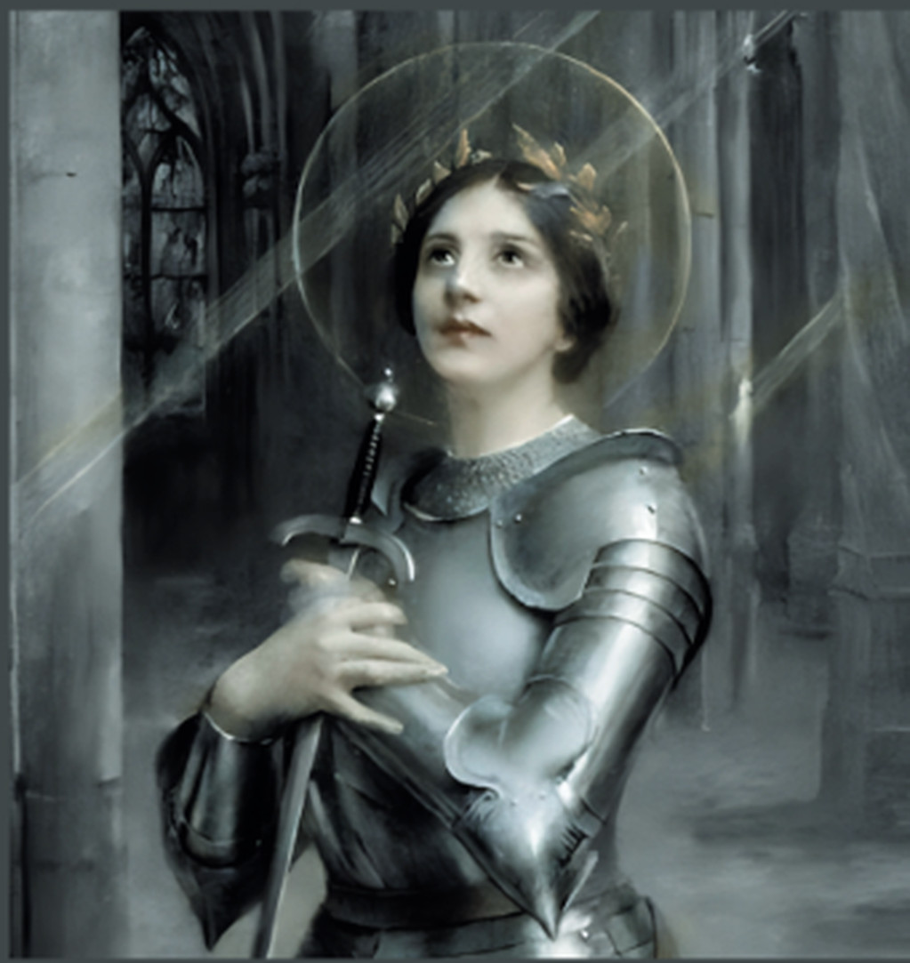 St Joan of Arc Medal Italy Pendant Necklace 24″ Ball Chain Gift Box Prayer Card