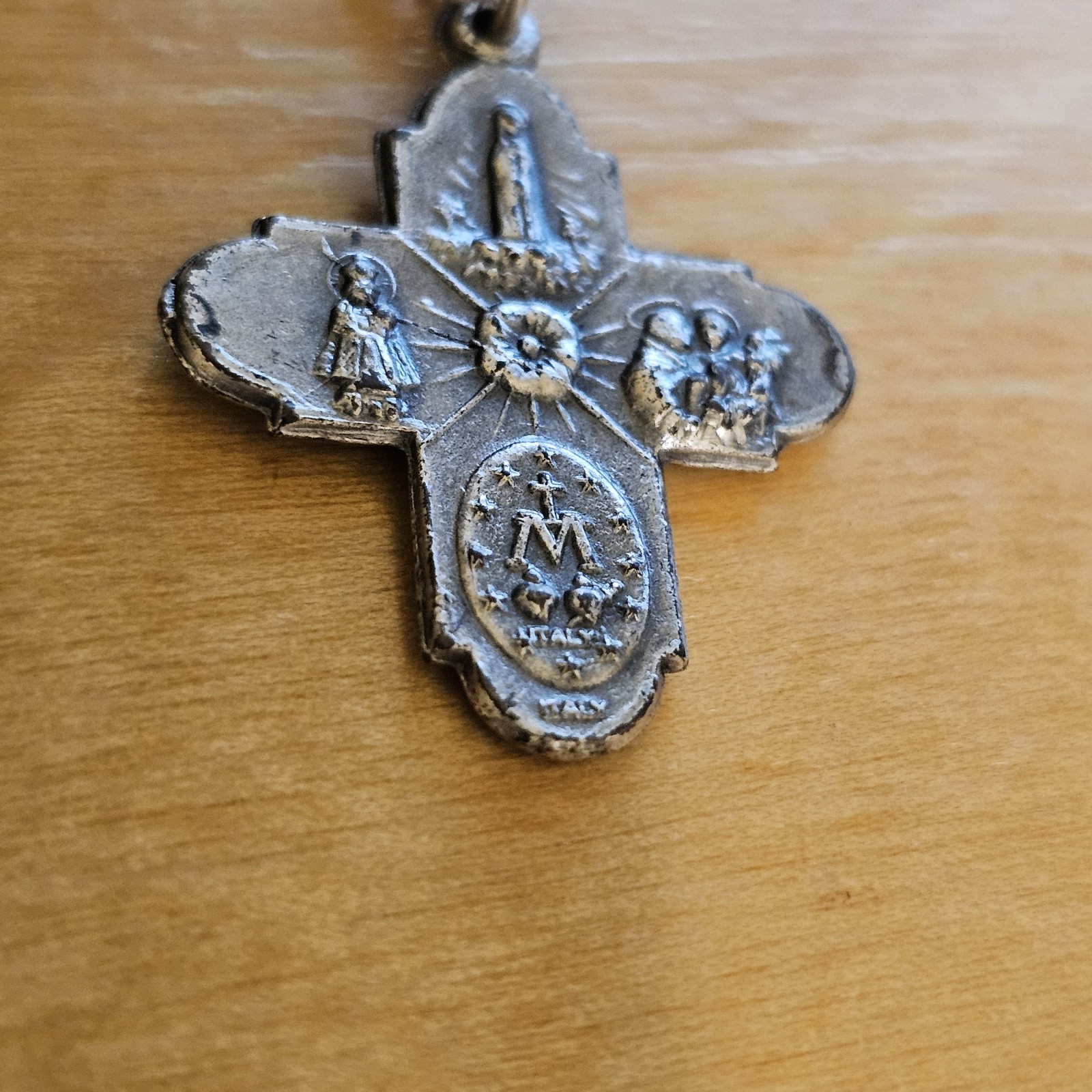 Catholic 5 Way Cross Medal Keychain Key Chain. Made In ITALY.