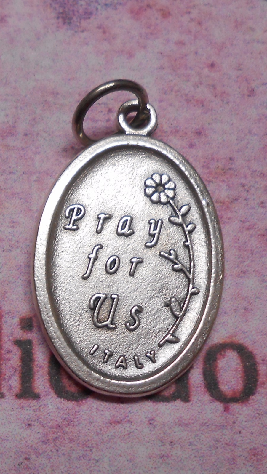 St. Saint Dymphna – Pray for Us – Italian Silver-Tone OX 1 inch Medal