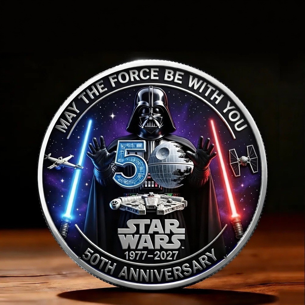 Star Wars 50th Anniversary Coin Darth Vader May The Force Be With You 1977-2027