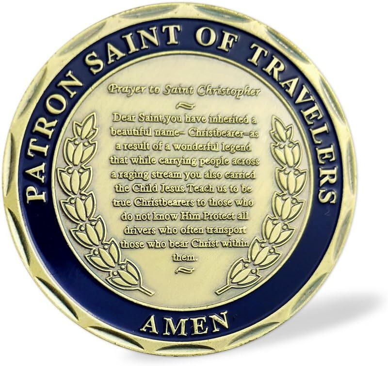 New Lot Of 10 St Christopher Protect Us Challenge Coin Set Religious Collectible