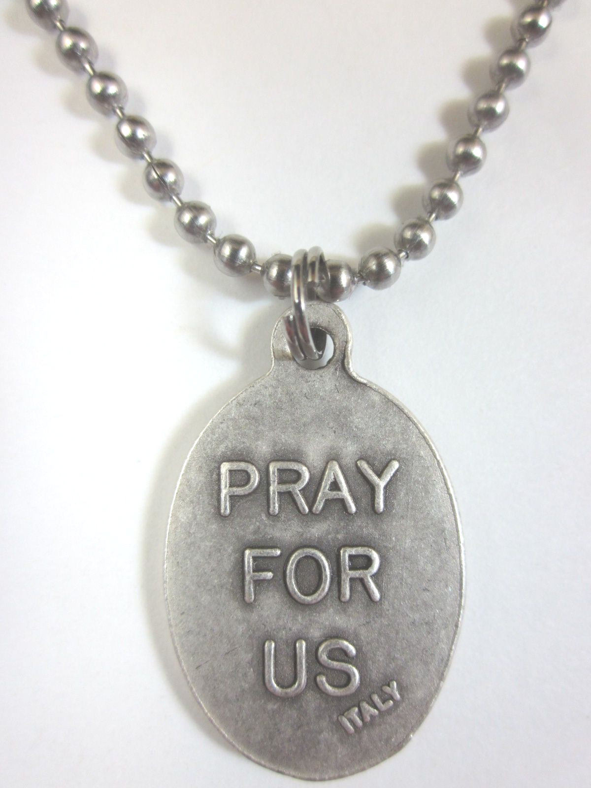 St Bernard of Montjoux Medal Italy Necklace 24″ Ball Chain Gift Box Prayer Card
