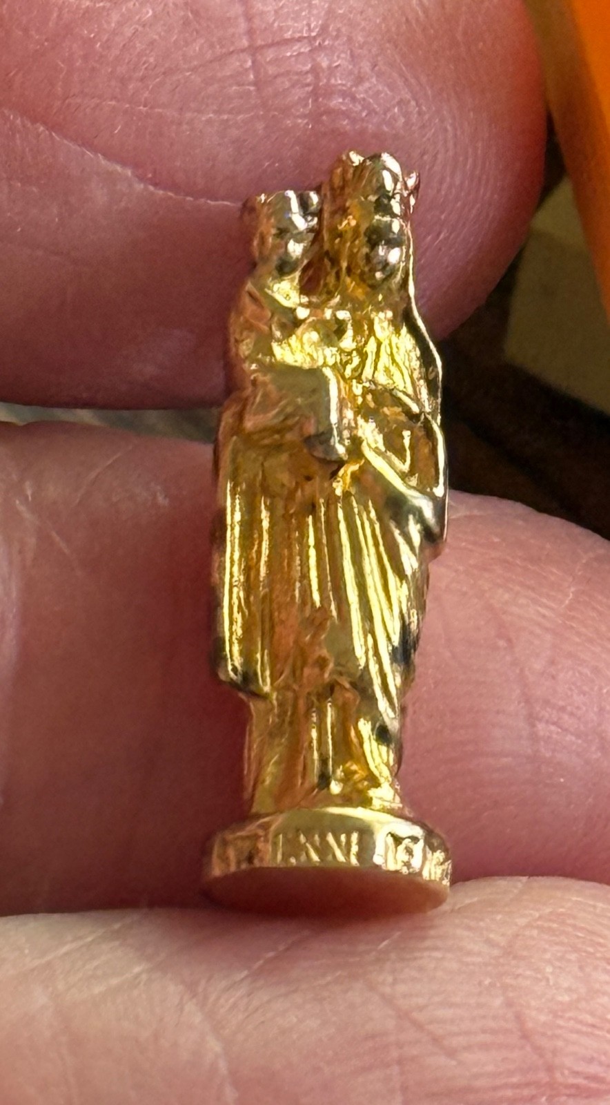 Vintage Pocket Shrine St Anne De Beaupre Gold Plated Sterling Silver Pendant LS