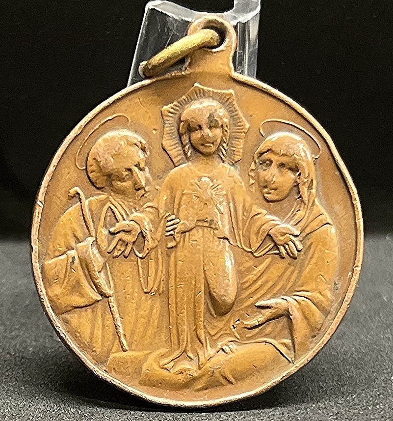 by JMR Italy 1900´ antique Saint Ignatius of Loyola Society & Holy Family medal