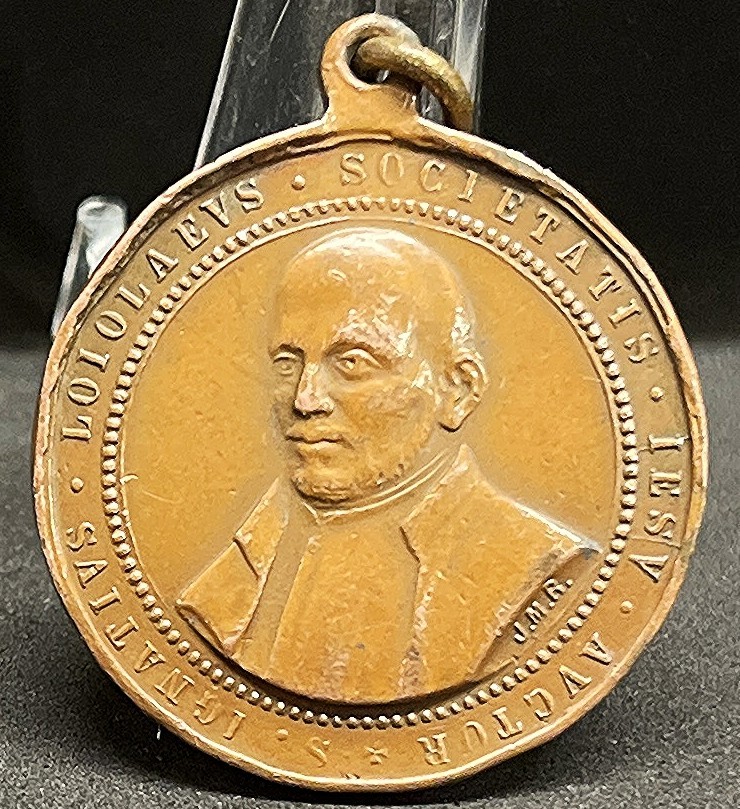 by JMR Italy 1900´ antique Saint Ignatius of Loyola Society & Holy Family medal
