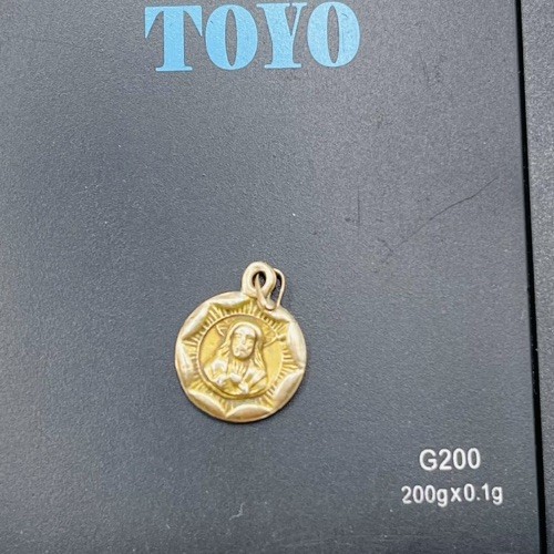 Vintage 10K Yellow Gold Our Lady of Guadalupe Scapular Medal