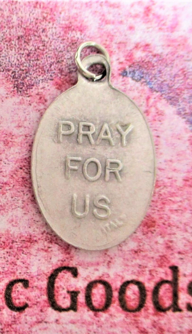 St. Saint Patrick – Pray for Us – Ox Italian Antique Silver Tone 1 inch Medal
