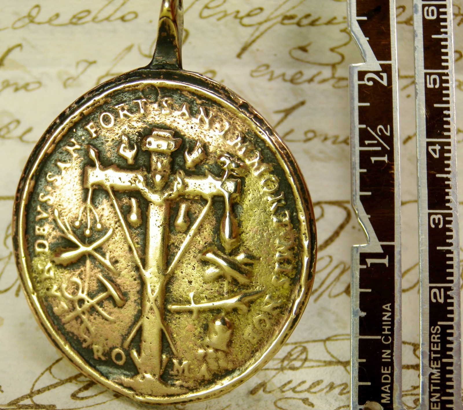 Antique 18th Century Veil of Veronica Holy Spirit Christ Passion Symbols Medal