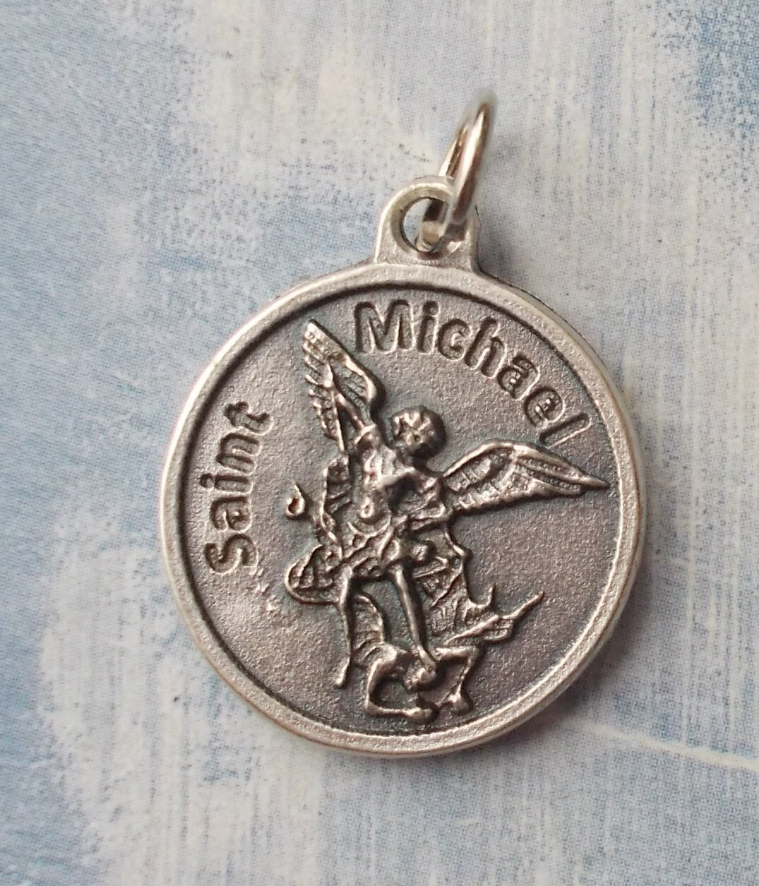 Catholic Archangel Saint Michael Medal with Prayer Protection Pendant, 3/4 Inch