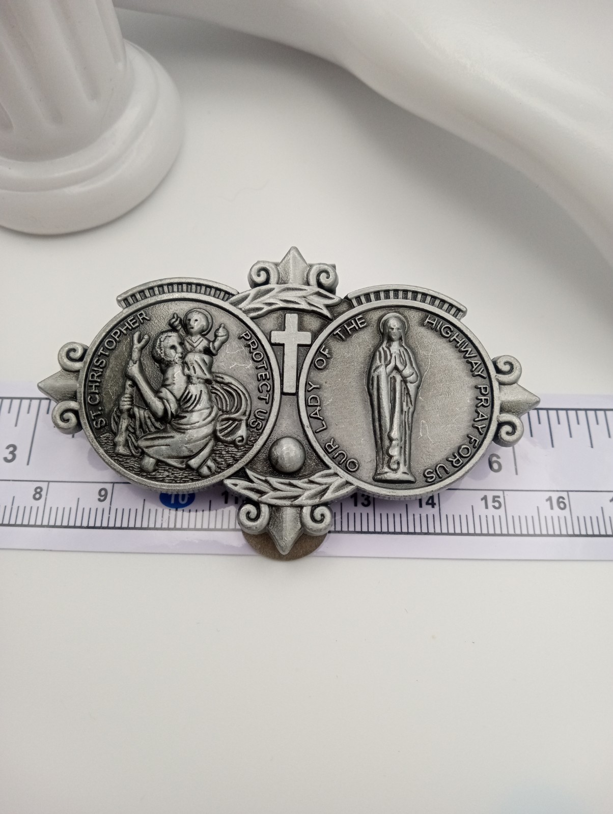 Saint Christopher/Mary Queen of The Highways Car Visor Clip New Classic Catholic