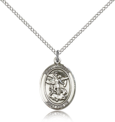 Saint Michael The Archangel Medal For Women – .925 Sterling Silver Necklace O…