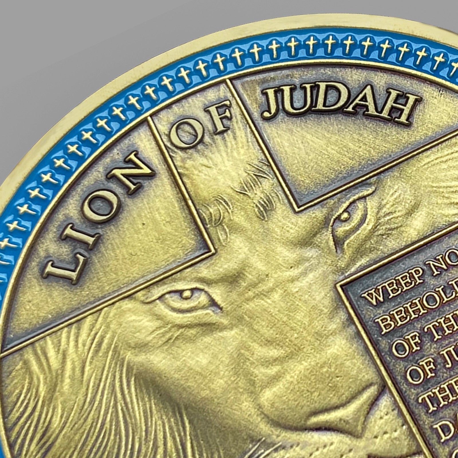 10Pcs Lion of Judah Challenge Coin Joshua 1:9 Verse Christian Inspirational Gift