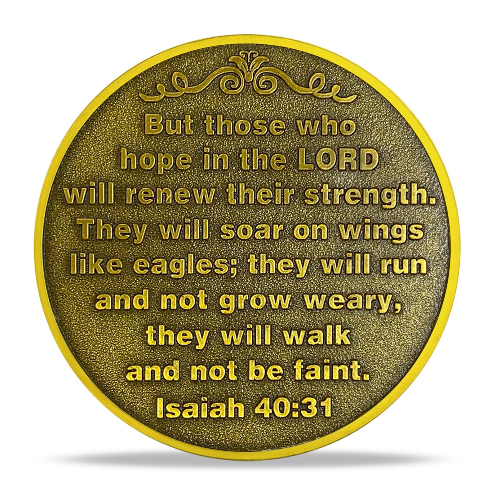 5pcs Inspirational Isaiah 40:31 Verse Religious Eagle Christian Challenge Coin