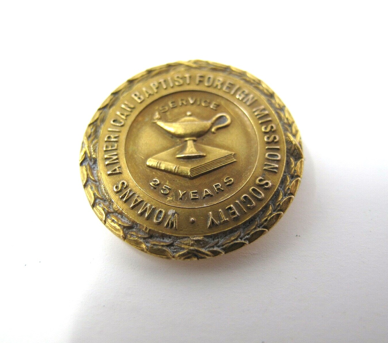 Anna Barbara Grey 10k Gold 25 Years Womans American Baptist Foreign Mission Pin