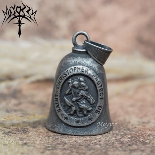 Saint ST. Christopher Protect Us Motorcycle Bells W/Hanger for Grey