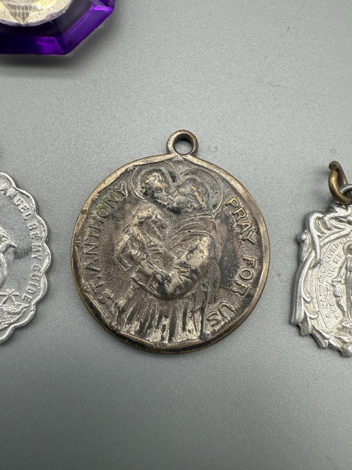 Unique Vintage Religious Pendants- st frances xavier cabrini sterling, St Jude