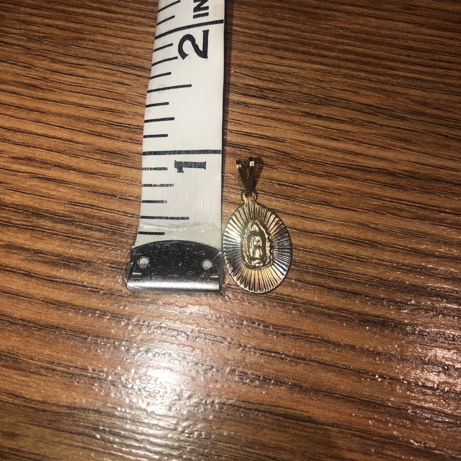 Gold Plated Oval Lady of Guadalupe Virgin Mary Catholic Medal Pendant