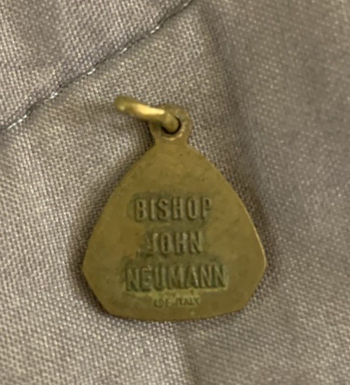 Blessed Bishop John Neumann Gold Toned Mini 0.5” Medal Vintage Italy