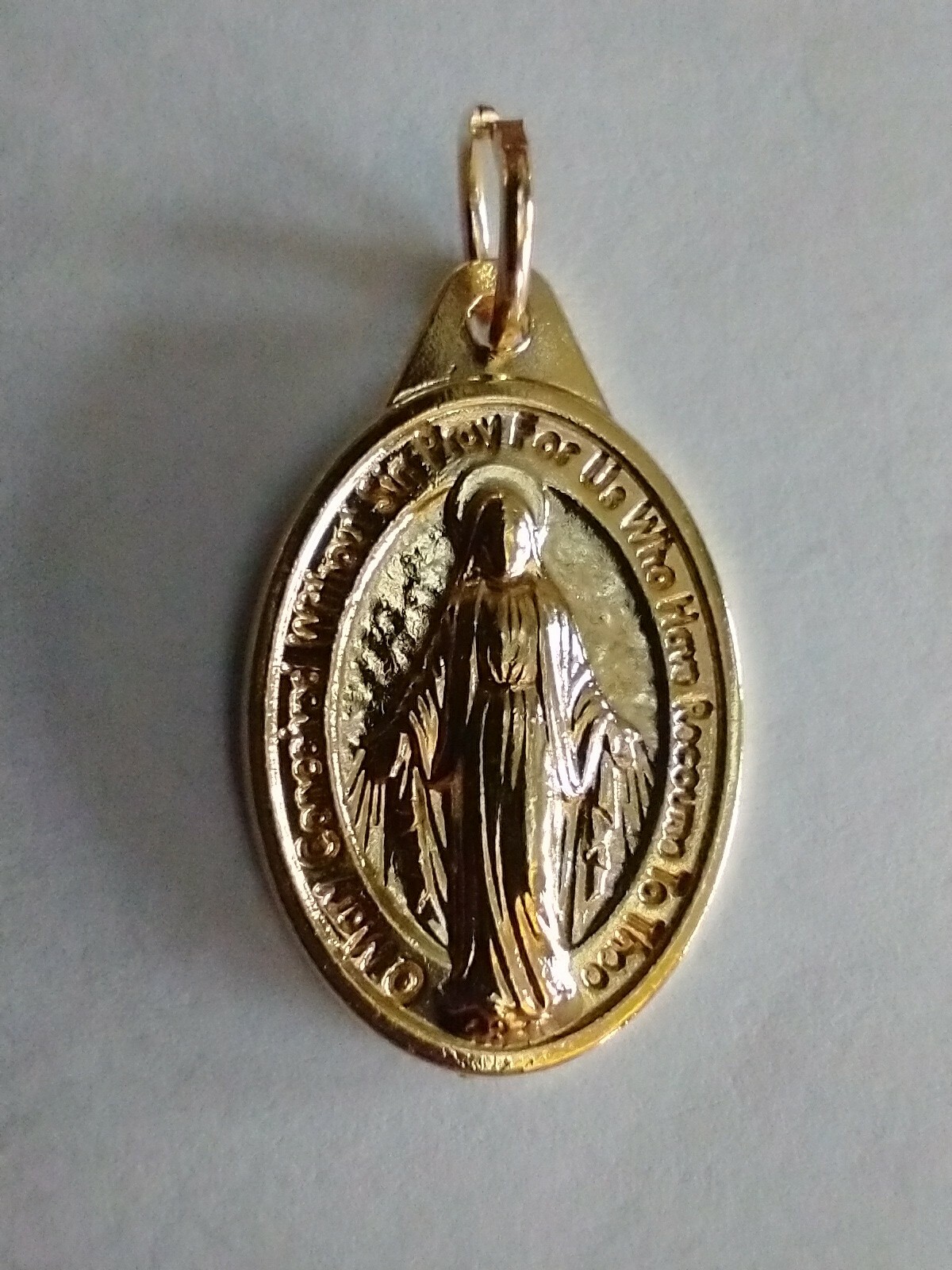 Gold Plated Miraculous Medal Mary 1″ Catholic Religious Medal