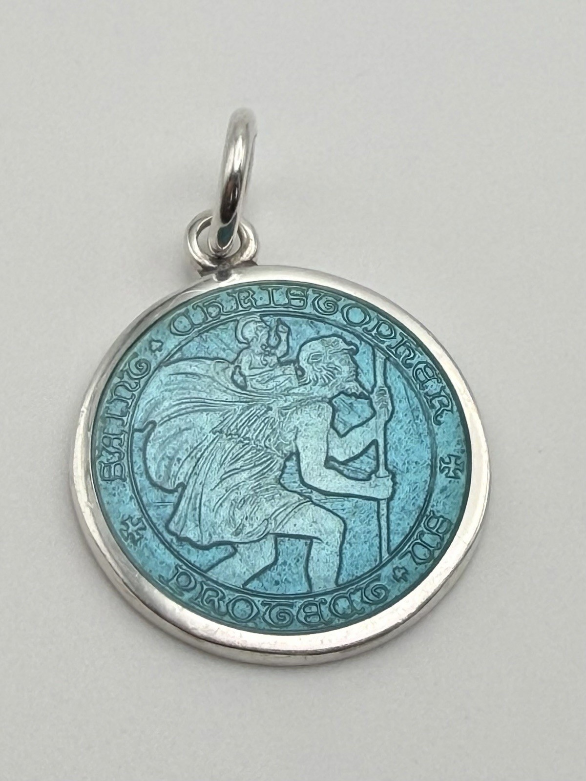 Charles Thomae Sterling Silver Saint Christopher Protect Us 3.73 g