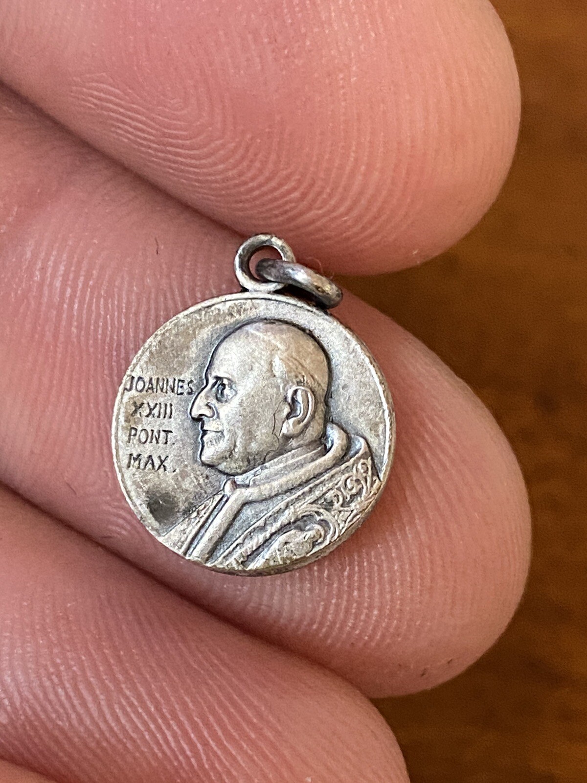 VTG 1950’s SAINT CHRISTOPHER BABY JESUS PROTECTOR CATHOLIC CHARM POPE JOHN XXIII