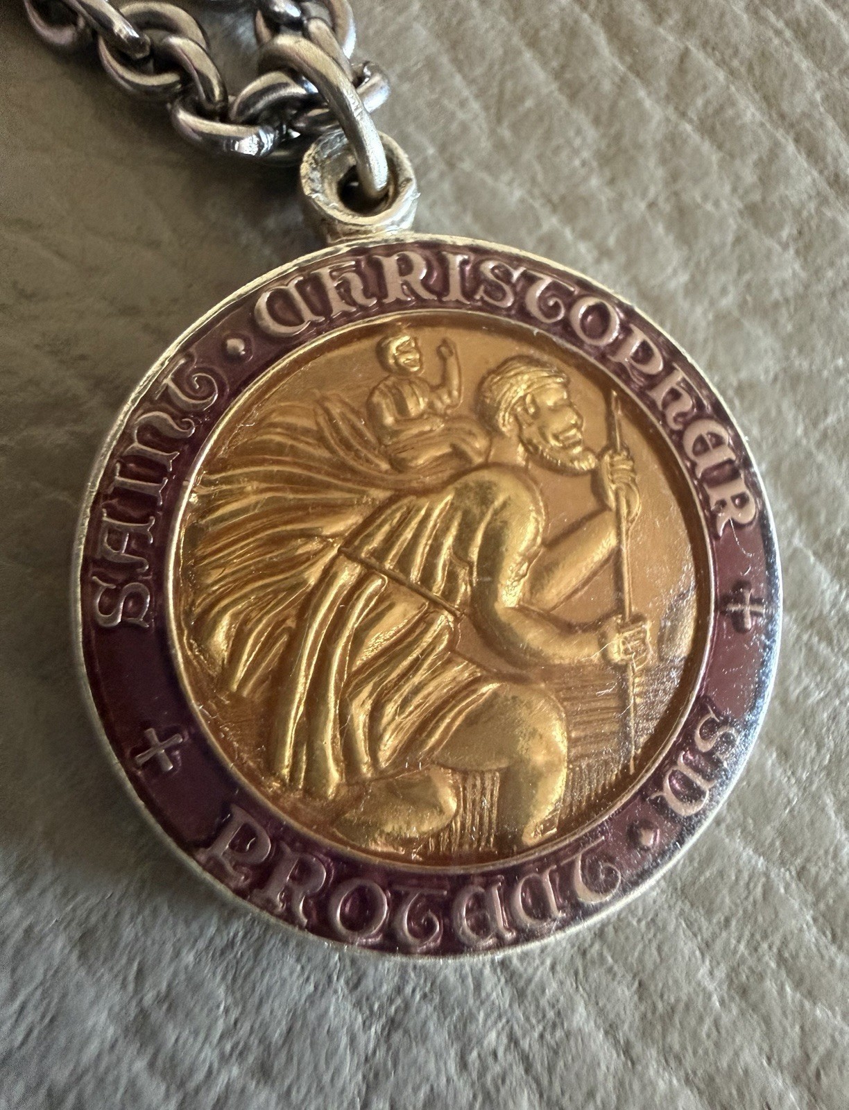 CREED Sterling Silver St Christopher Pendant for SURF LIFE for Women Plumeria