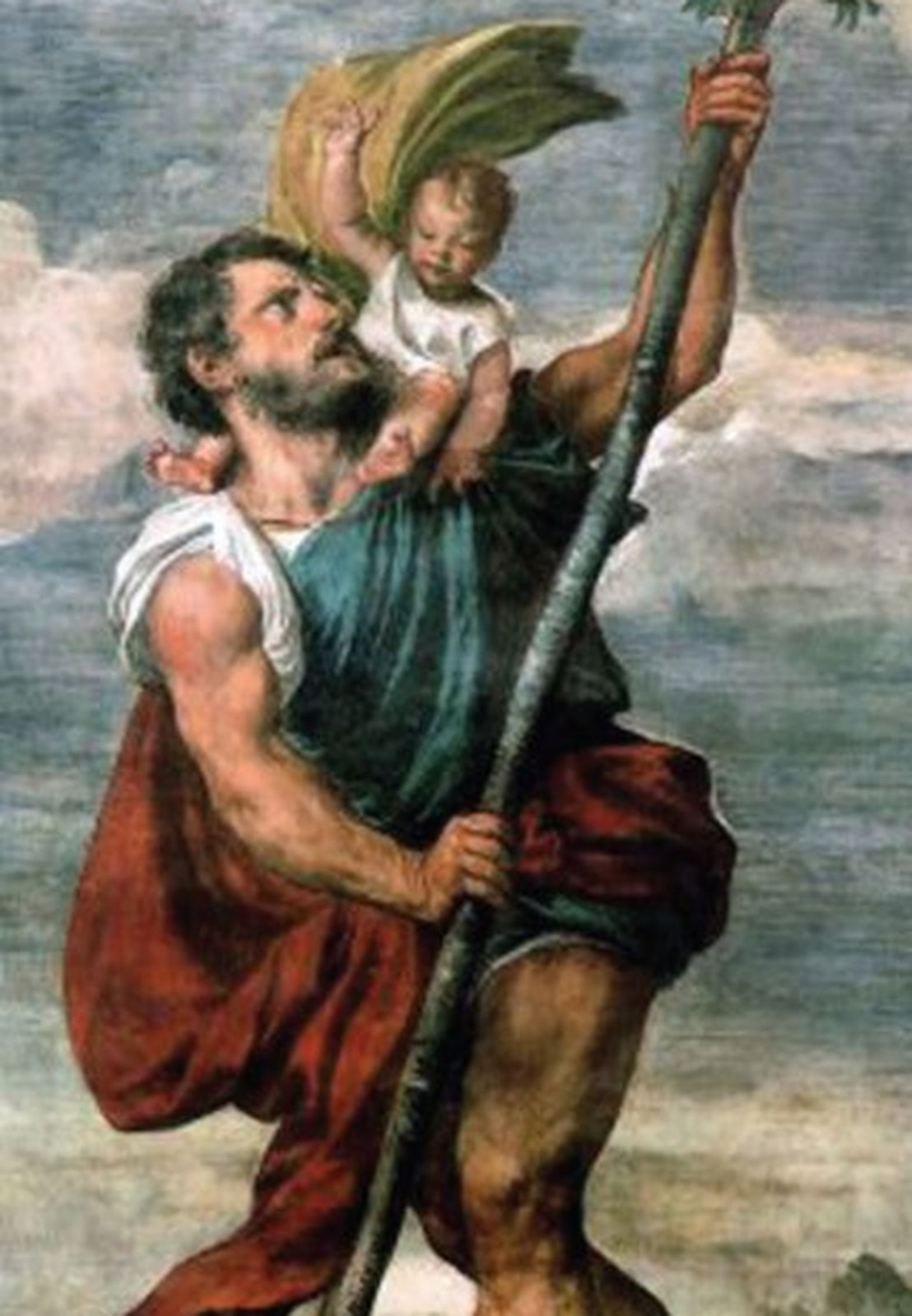 St Christopher /Pray for Us Medal Italy Necklace 24″ Ball Chain Gift Box
