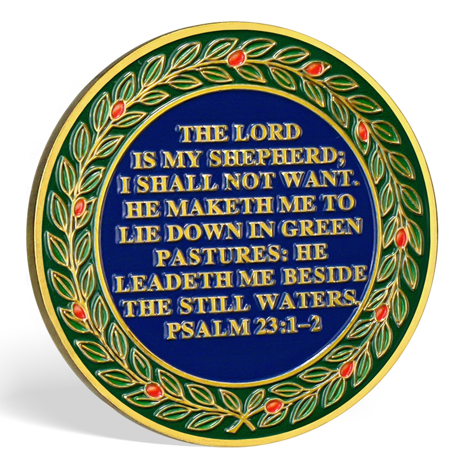 5Pcs Christian Challenge Coin Lord Is My Shepherd Psalm 31:15 Verse Faith Coin