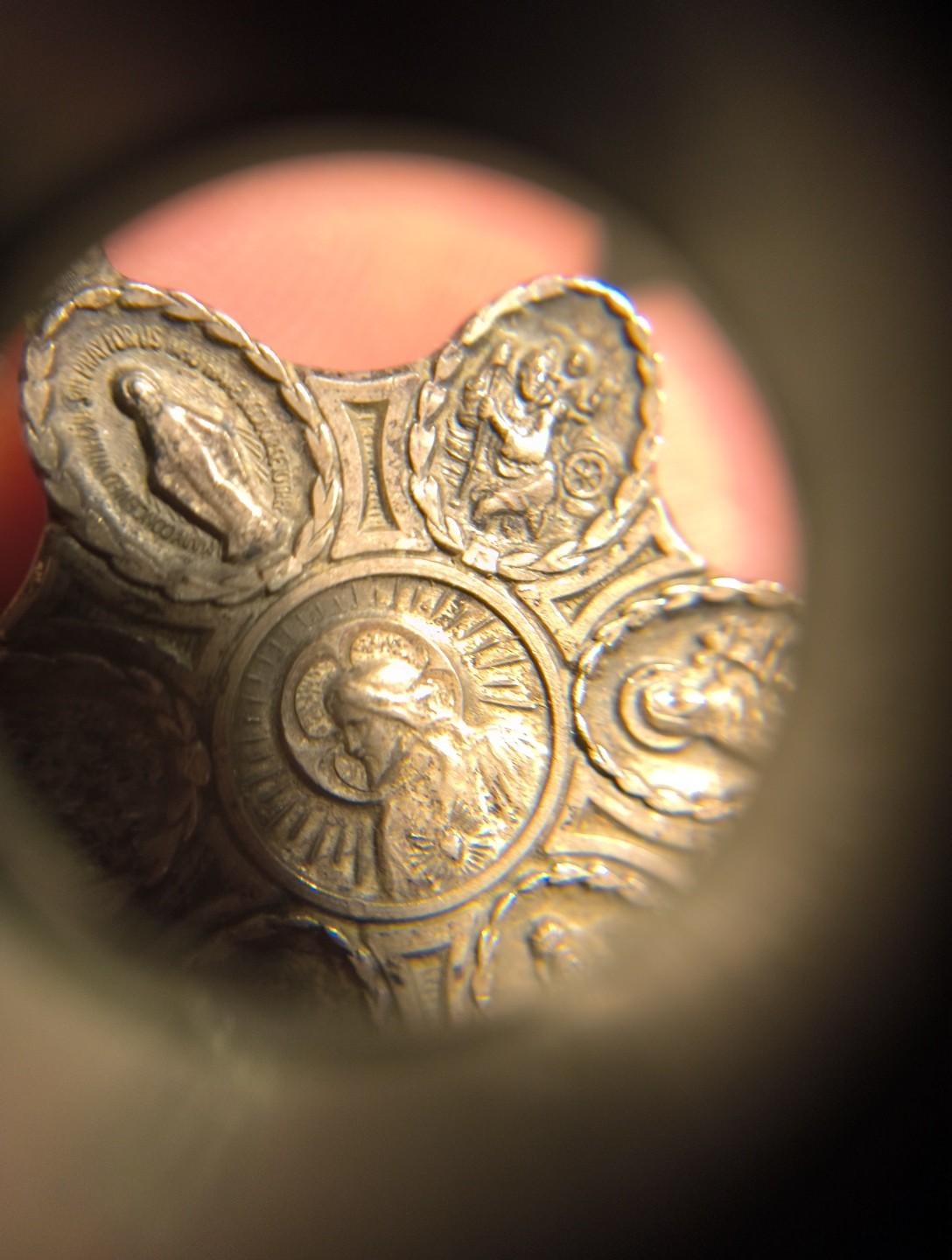5.8 Gr HVH Vintage Multi Saint Medal Sterling Silver 925 Religious Holy Charm