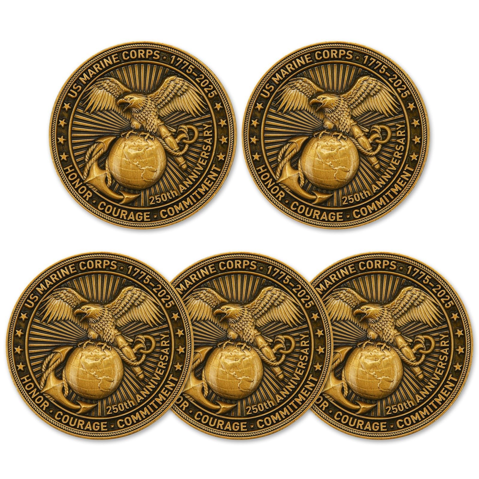 US Marine Corps 250th Anniversary Commemorative Coin (1775-2025) – Double-Sid…
