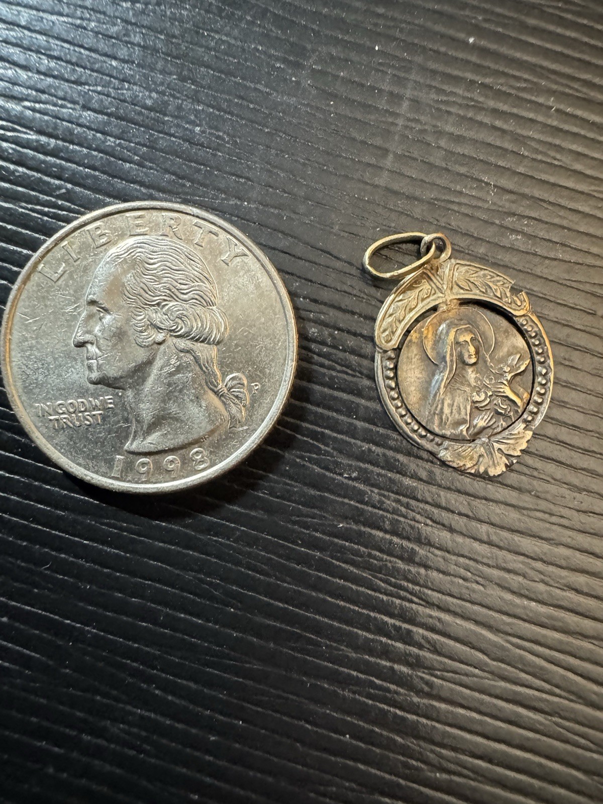 Vintage Saint Therese Of Lisieux Catholic Pendant Medal 1950’s