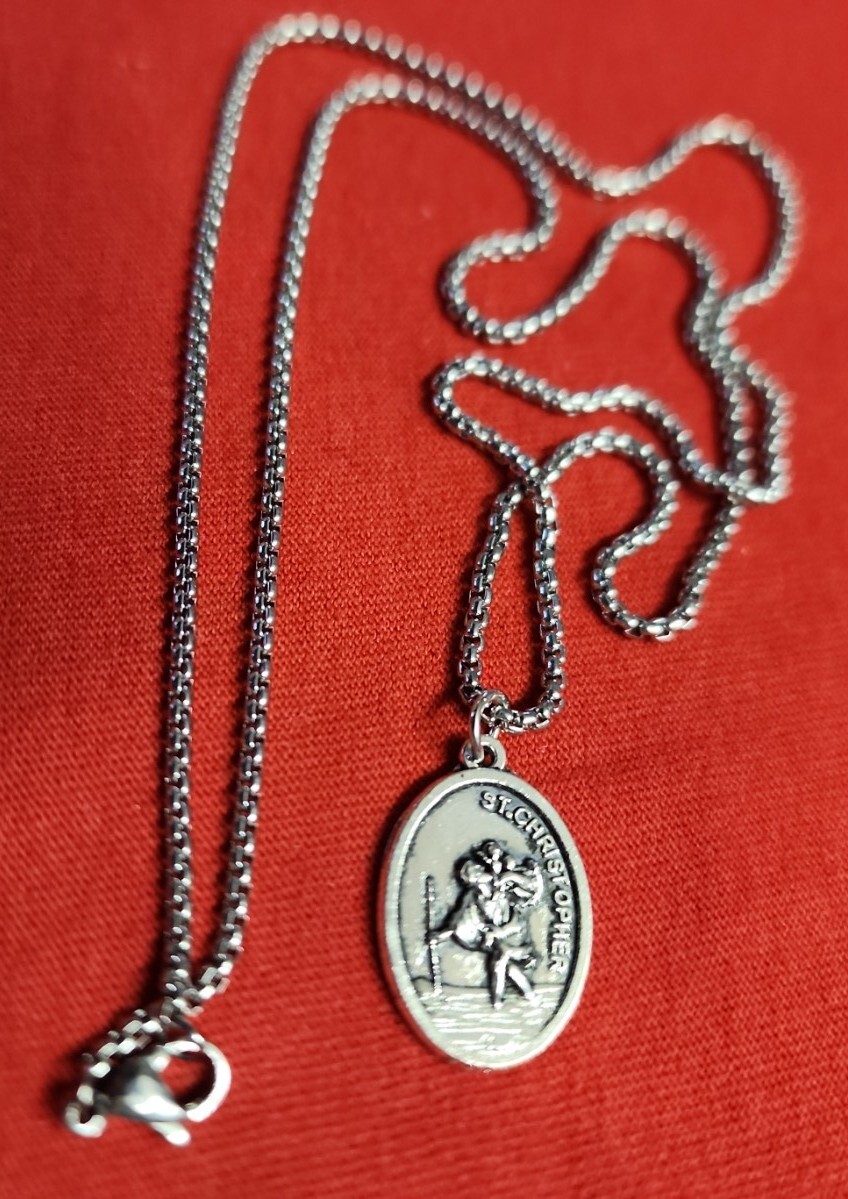 CHRISTIAN CATHOLIC MEDAL FOR SAINT CHRISTOPHER WITH CHAIN 24 “