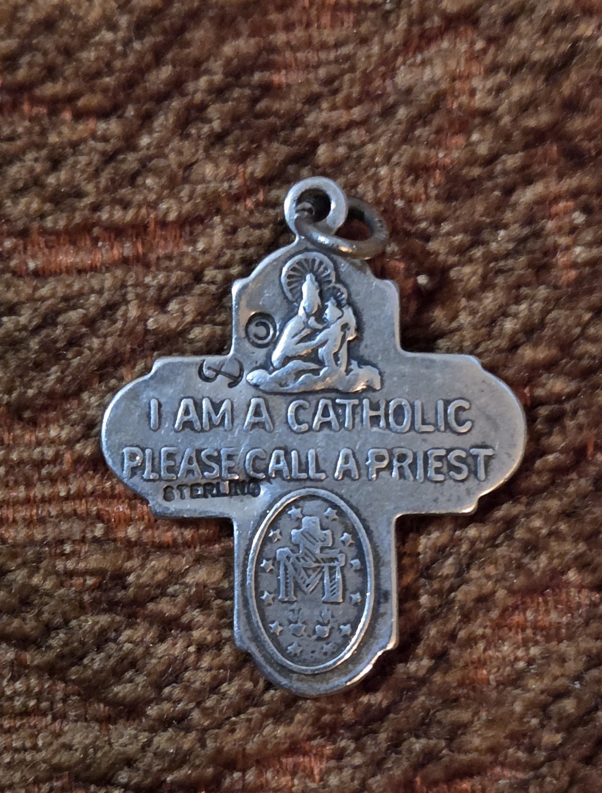Vintage Lot of 7 Sterling Silver Religious Medals Pendants Catholic 40.2g