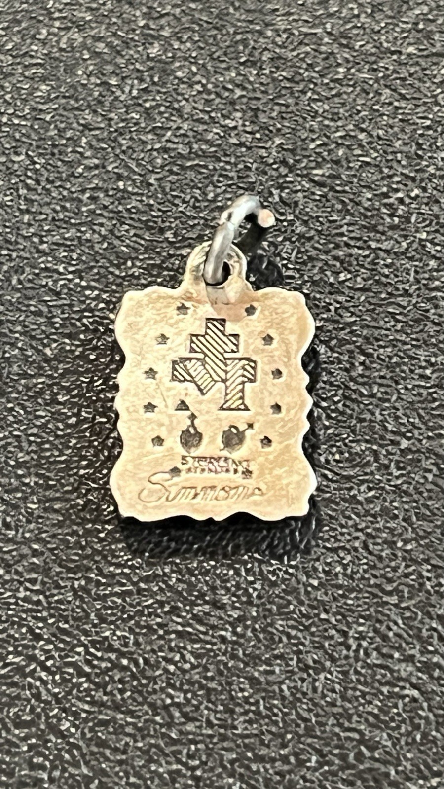 Sterling Silver Religious Medal With Antiquing. 925