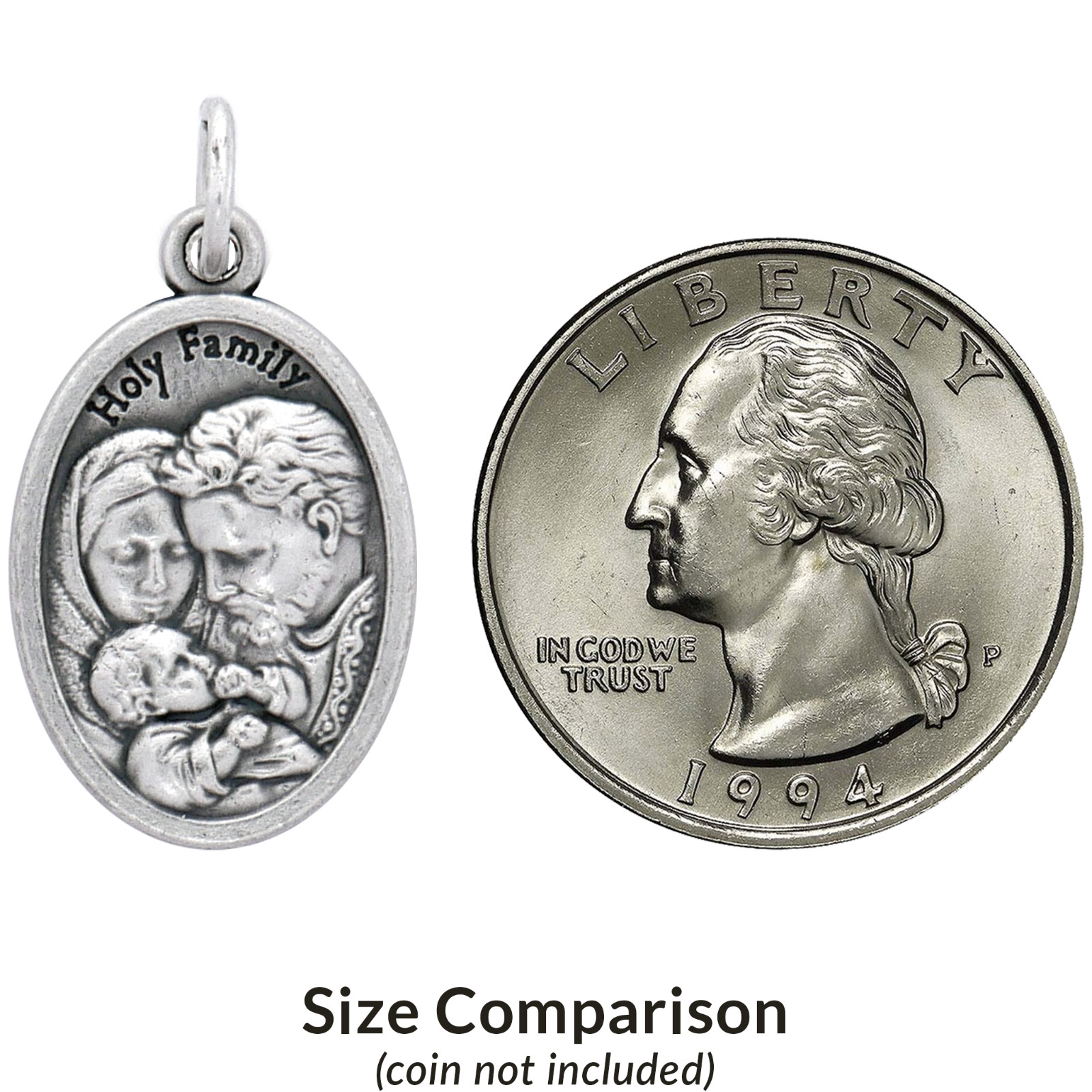 100 Holy Family Medals Bulk Silver Plated Made in Italy — Catholic Gifts