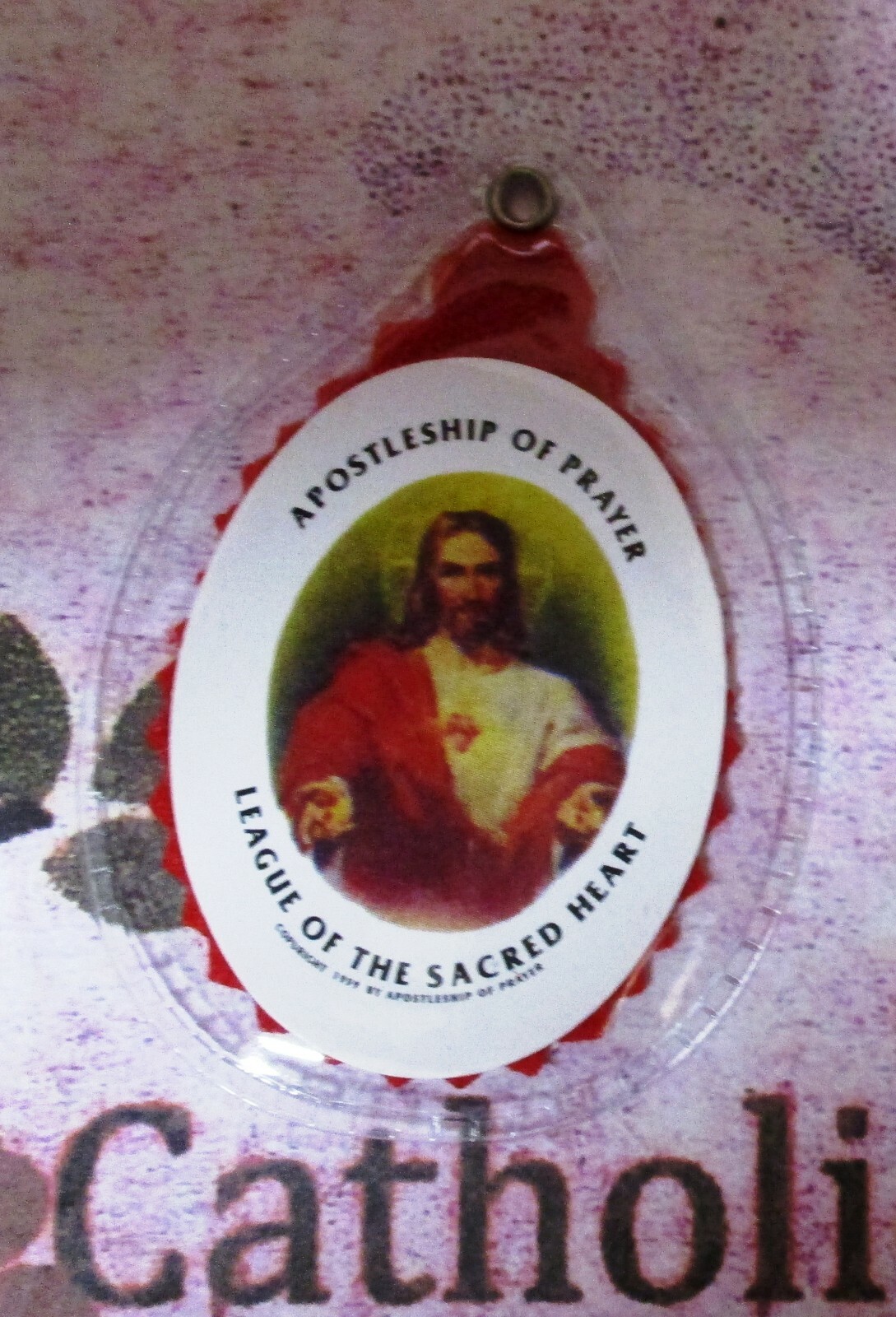 Sacred Heart Badge in Soft Plastic NEW