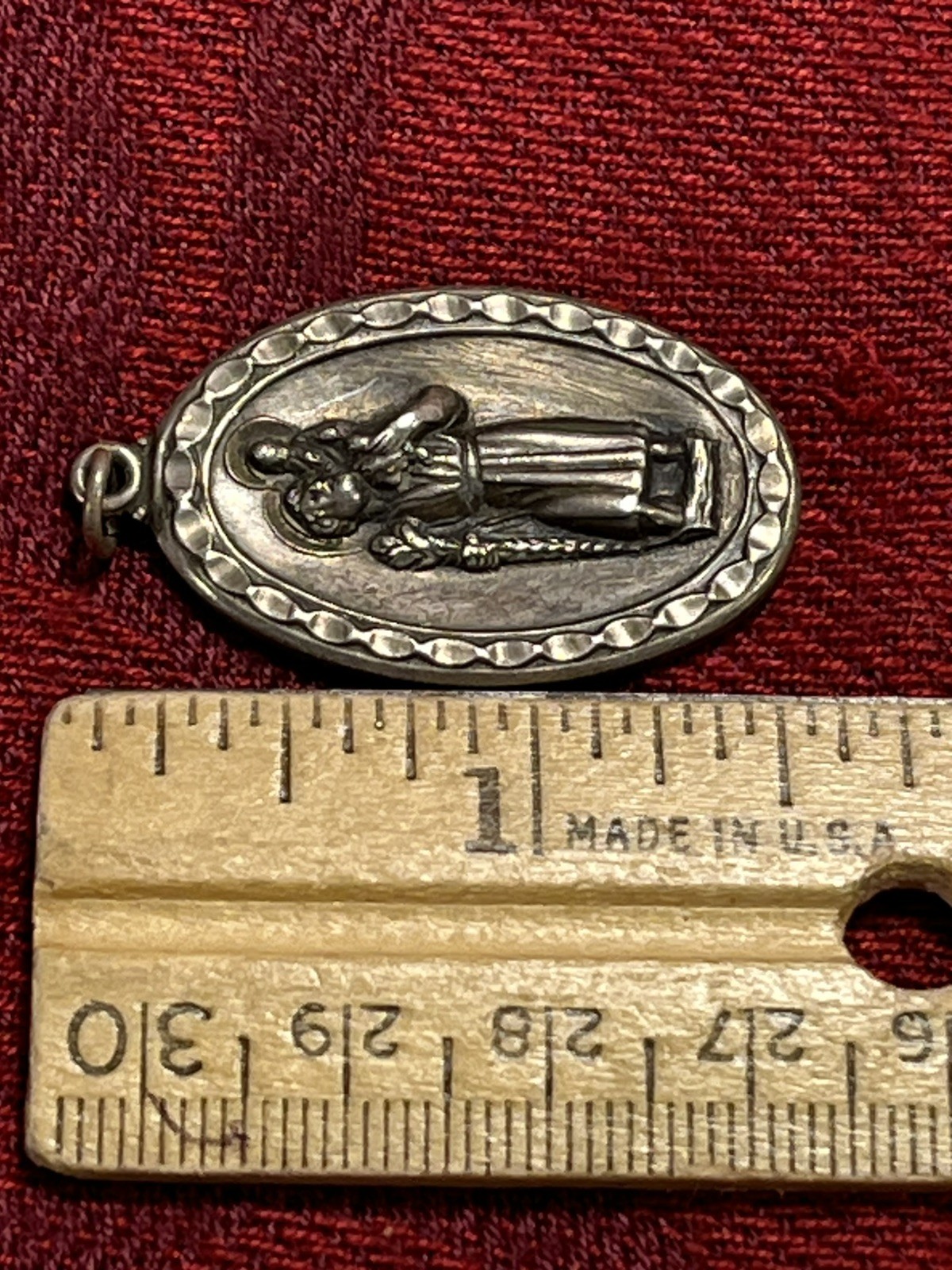 Vintage Sterling Silver Religious Saint Christopher Medal 1.5″ — 3062