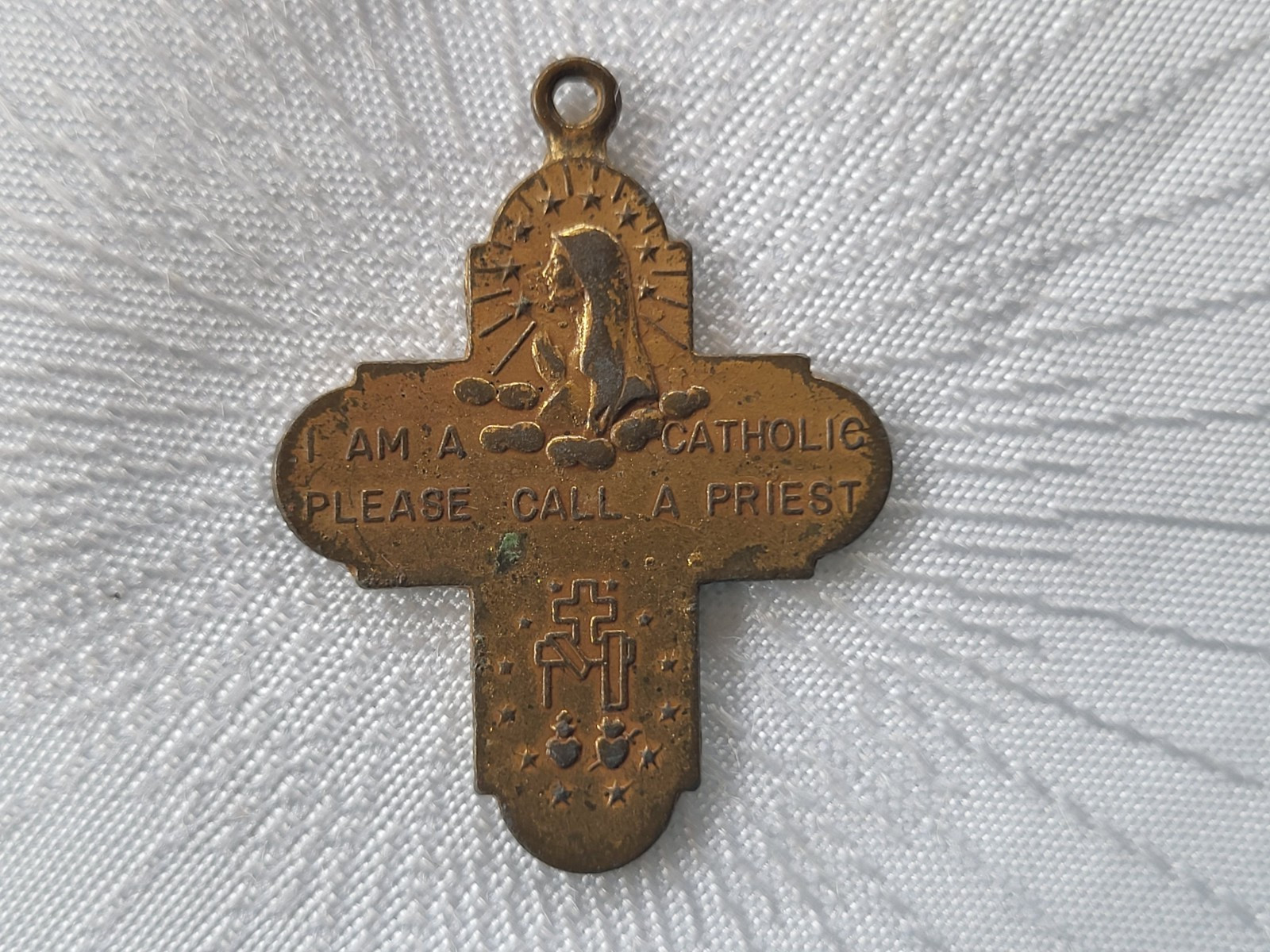 Vintage St Dominic de Guzman Elizabeth Ann Seton Anthony Holy Medals Cross ITALY