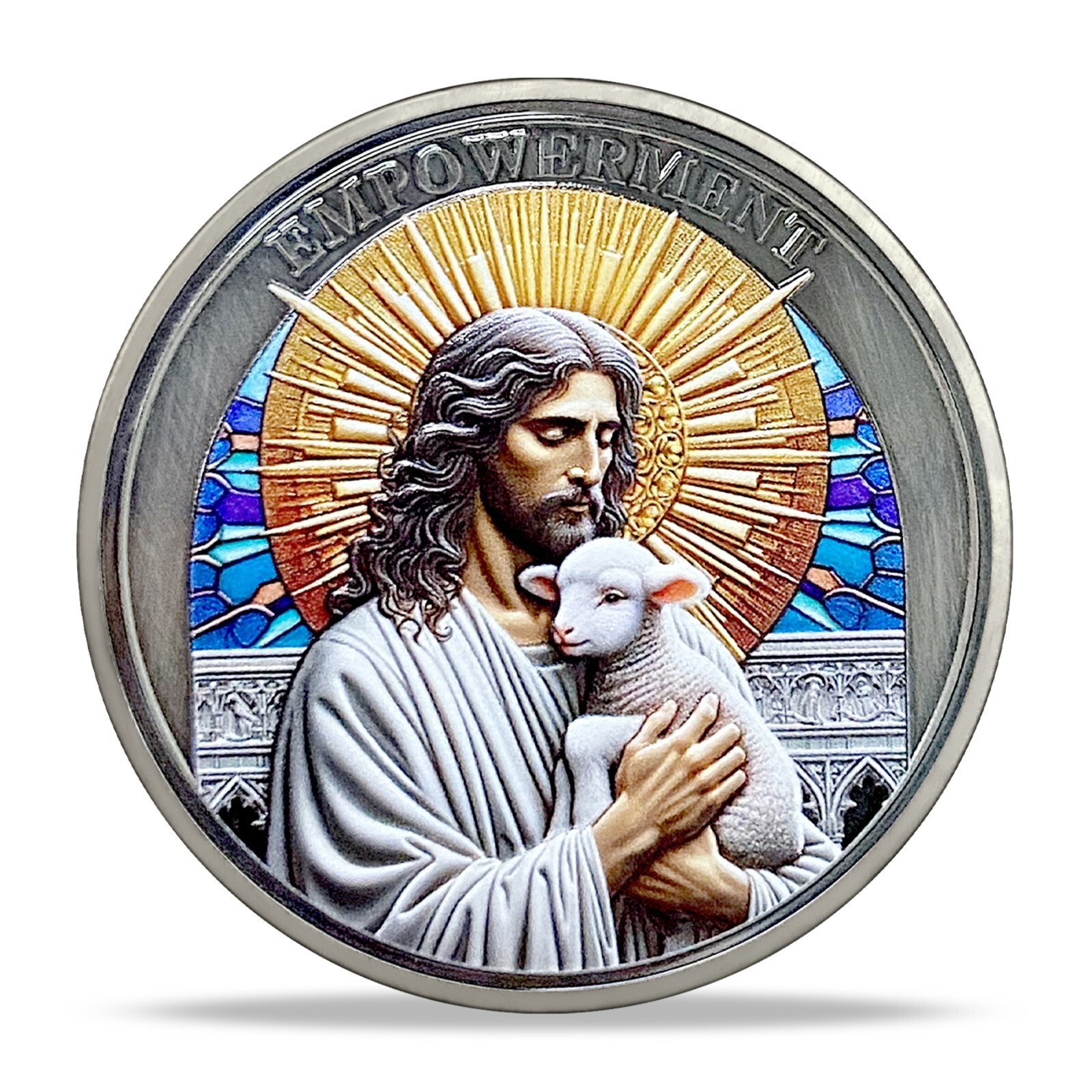3D Christian Jesus Prayer Coin Psalm 46:1 Bible Verse Religious Faith Token Gift