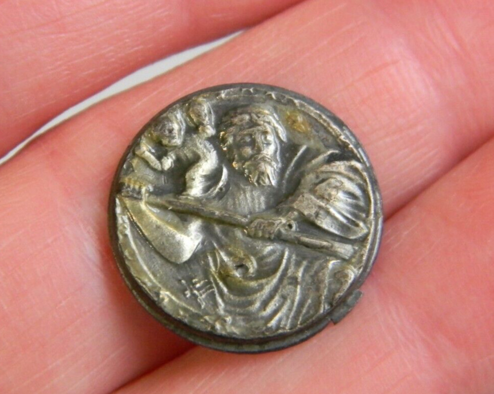 Religious St Saint Christopher patron safe travel NO BAIL small pocket medal
