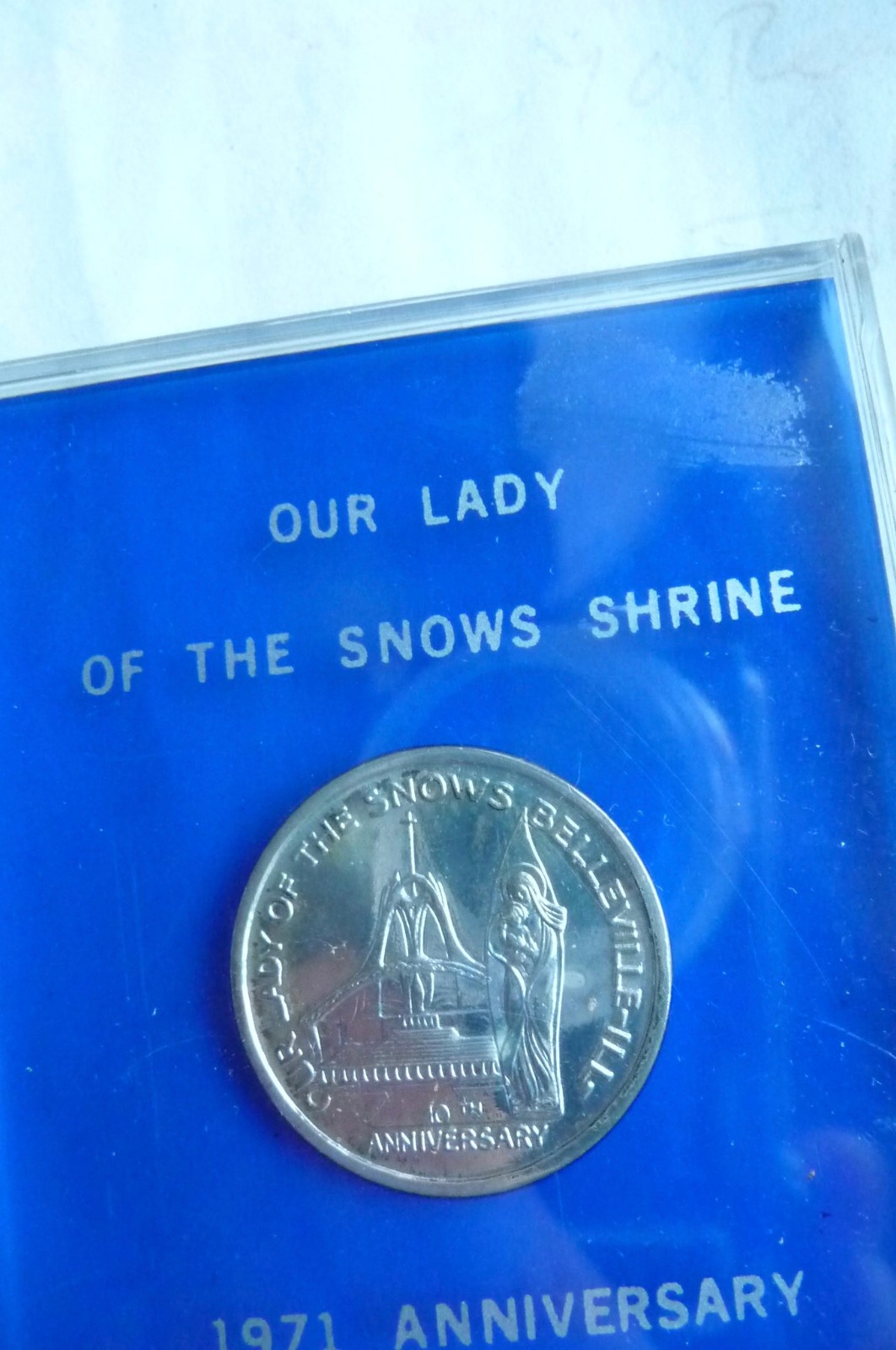STERLING SILVER 1971 Anniversary Coin OUR LADY OF THE SNOWS Shrine Rome Italy
