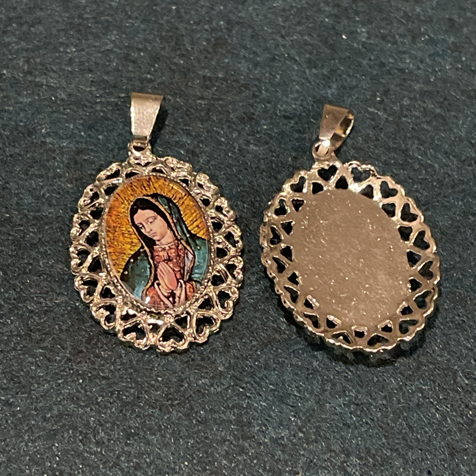 Lot Of 5 Religious Medals Pendants Charms Divine Mercy Virgen De Guadalupe +