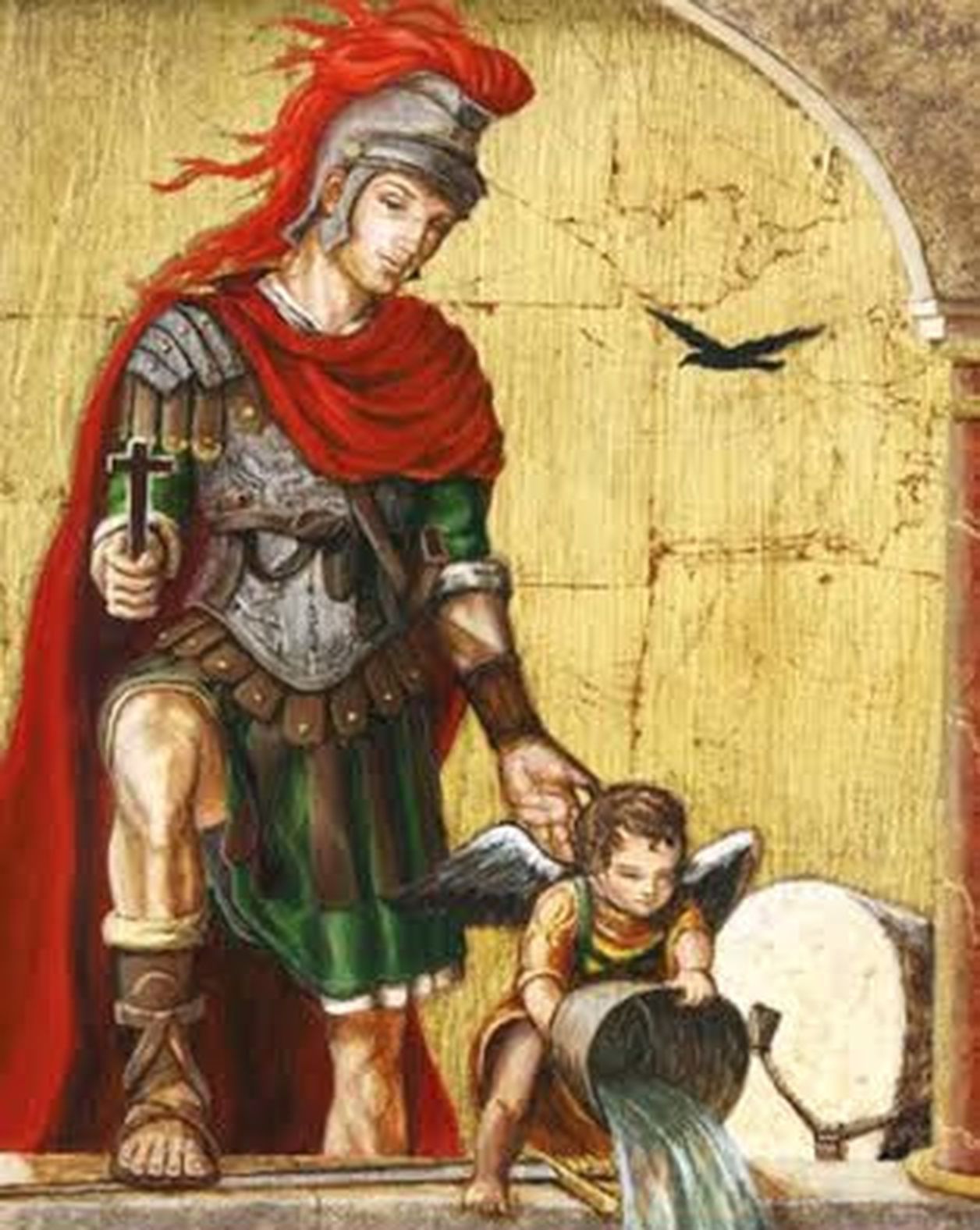 St Florian Medal Italy Pendant Necklace 24″ Ball Chain Gift Box & Prayer Card